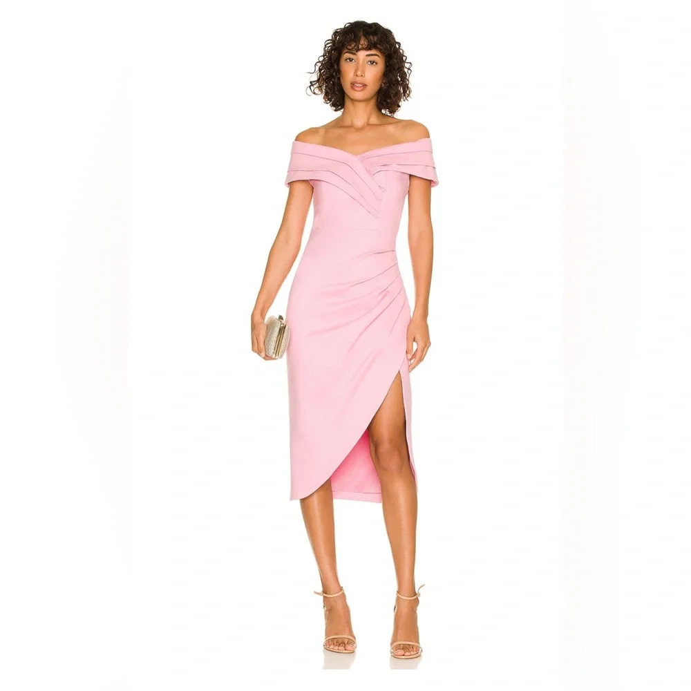 NWT Elliatt Eventide Dress in Pink Off Shoulder Tulip Hem Size XL